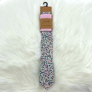 Joe's Collection Tie & Pocket Square Set - Floral/Gingham - One Size - NWT
